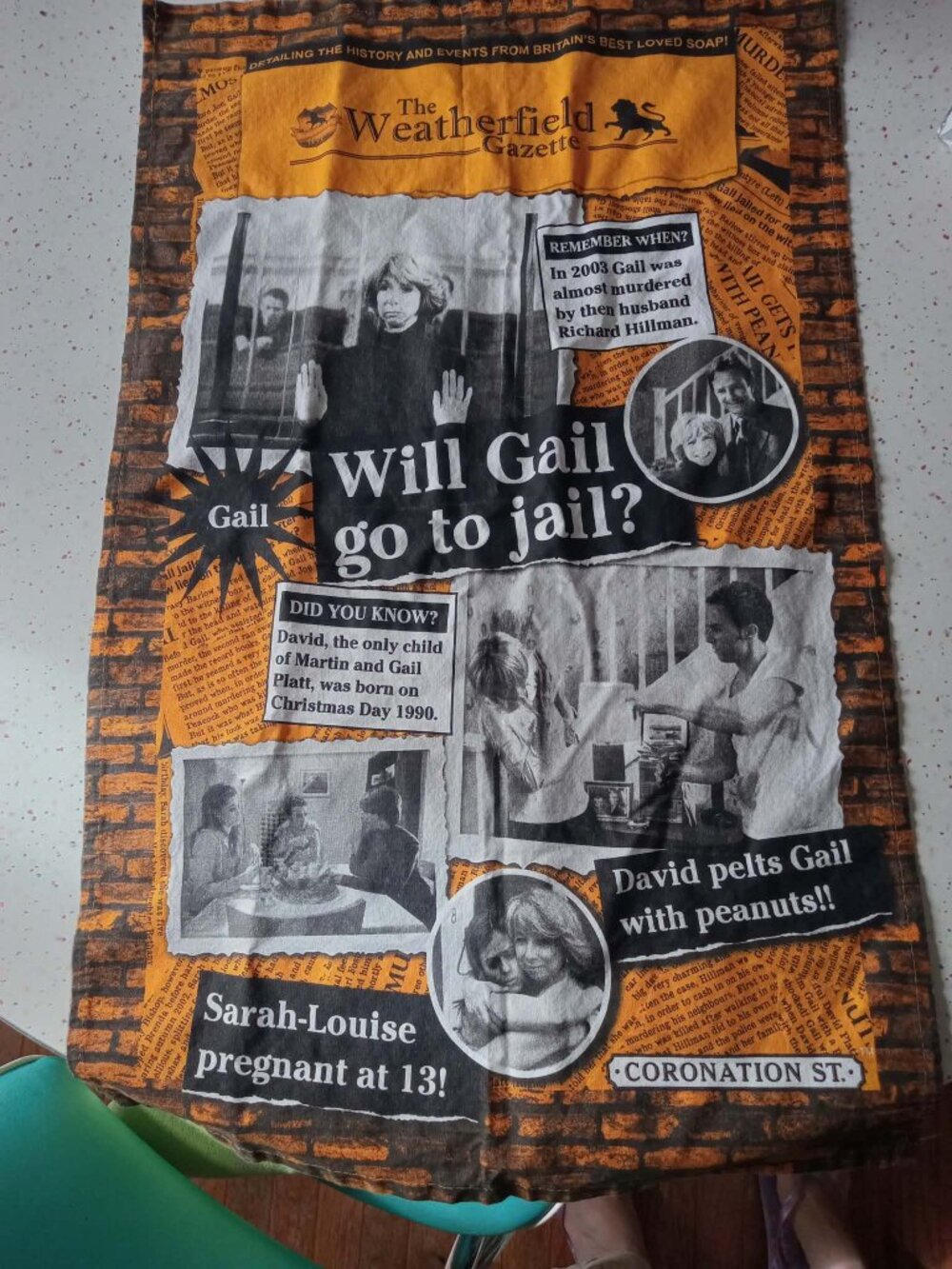 Retro unused Coronation Street tea towel